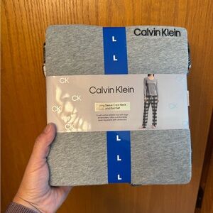 Calvin Klein Black and White Plaid Pajama Set